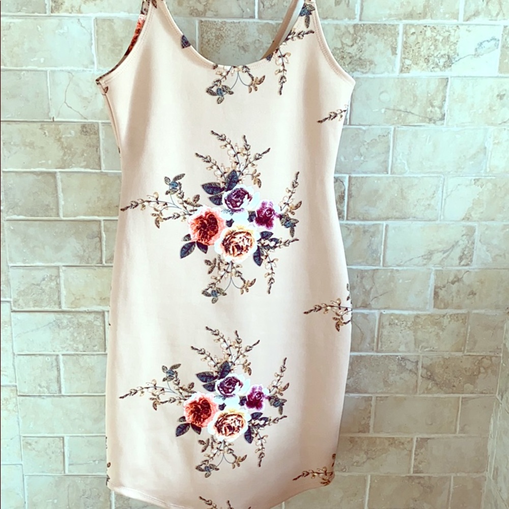 Tan flowered dress